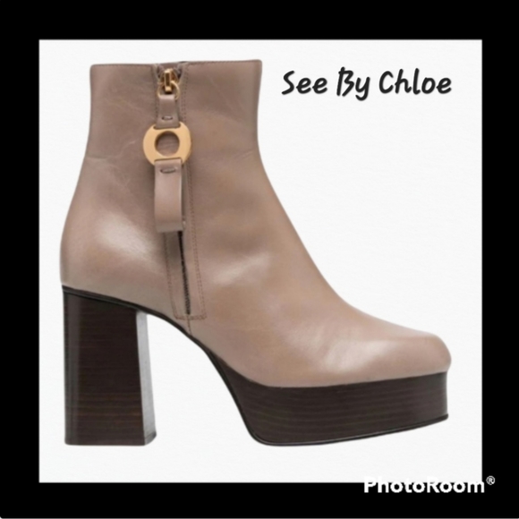 See By Chloe Shoes - NEW SEE BY CHLOE PLATFORM SOLE ANKLE LEATHER BOOTS